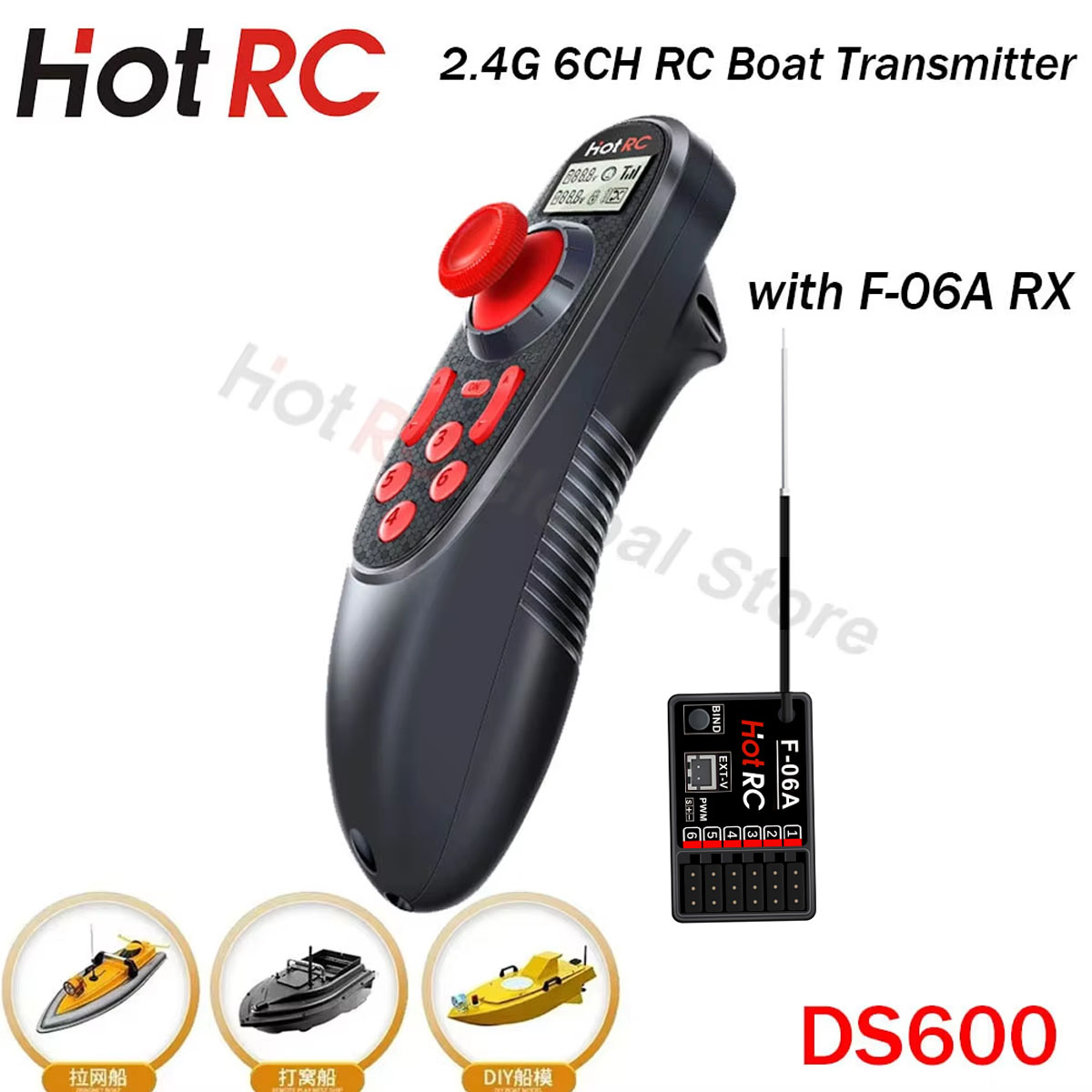 Rc Hobby Shops - HOTRC DS600 6CH 6-kanaals 2.4G LCD-scherm